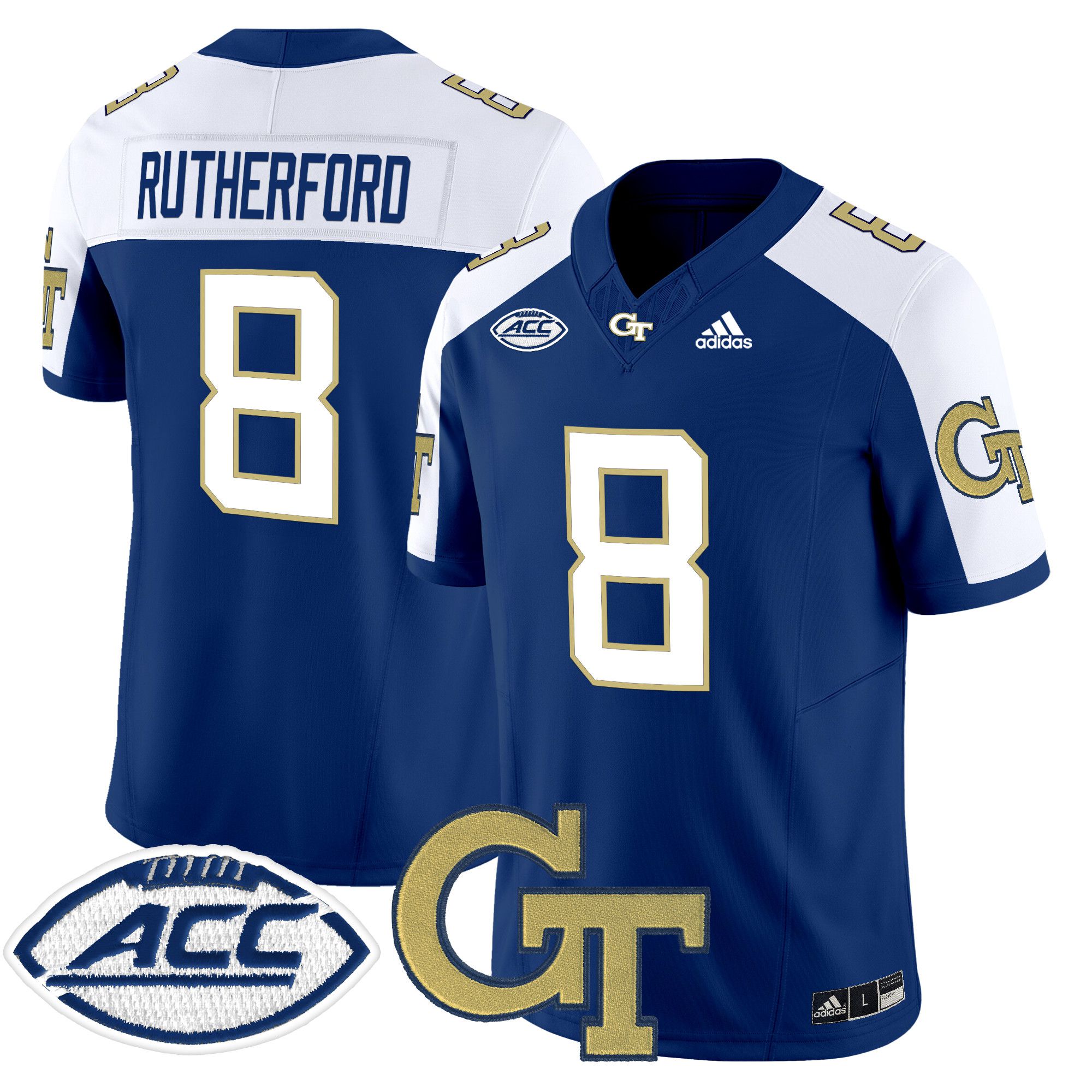 Men Georgia Tech #8 Rutherford Blue Asidas 2024 Vapor Limited NCAA Jersey->more ncaa teams->NCAA Jersey
